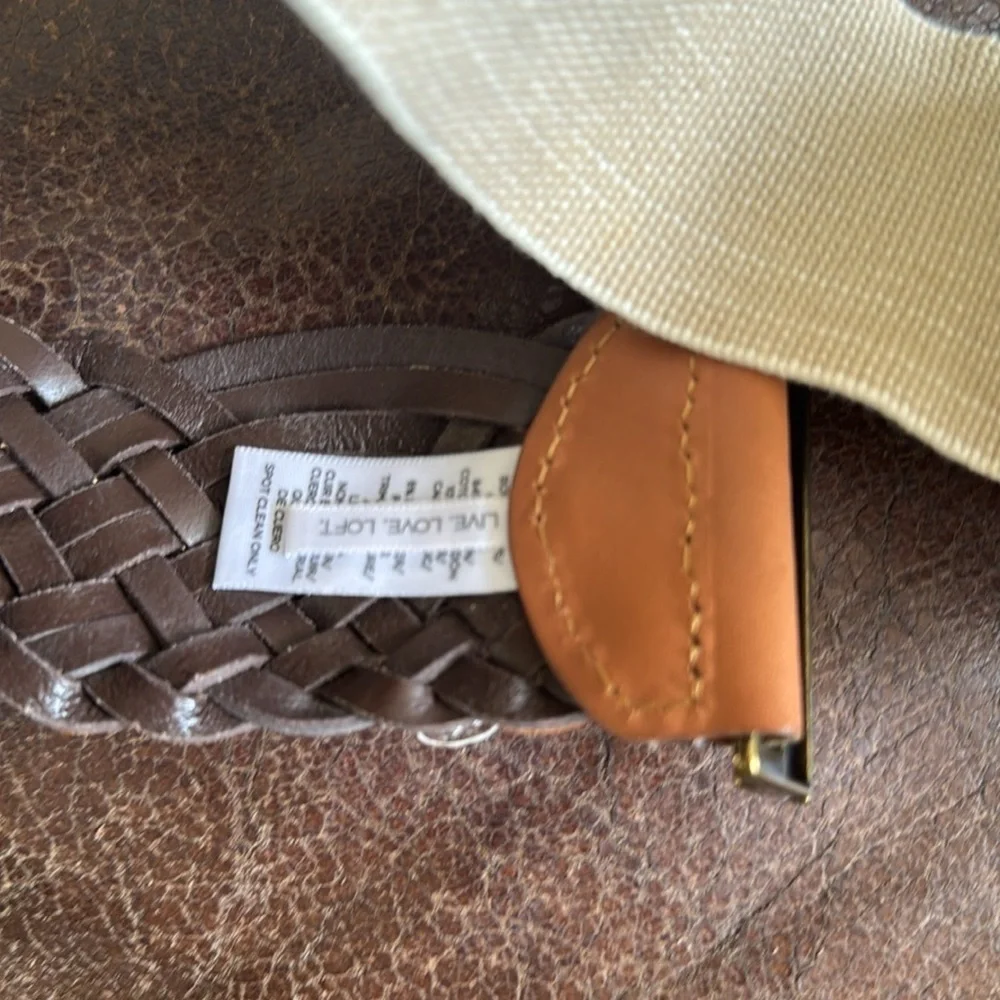 LIVE LOVE LOFT Metallic Leather Weave Waist Belt with elastic
